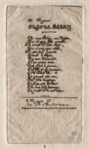 Verses to Eugène Bléry, by Charles Meryon