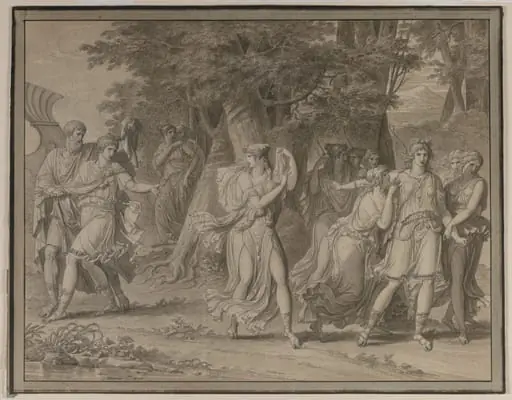 Telemachus, Urged by Mentor, Leaving the Island of Calypso, by Charles Meynier