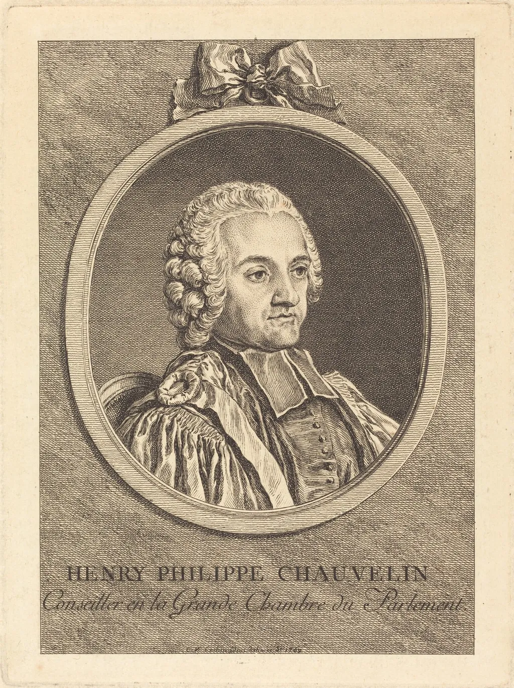 Henry Philippe Chauvelin, by Charles-Nicolas Cochin II, ink, 1752