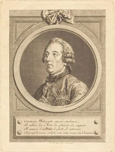 Louis Cesar de La Baume-le-Blanc, by Charles-Nicolas Cochin II