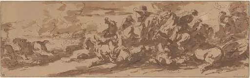 Cavalry Battle near a River, by Charles Parrocel