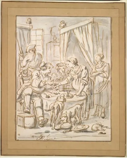 Interior Scene with Soldiers at a Table, by Charles Parrocel