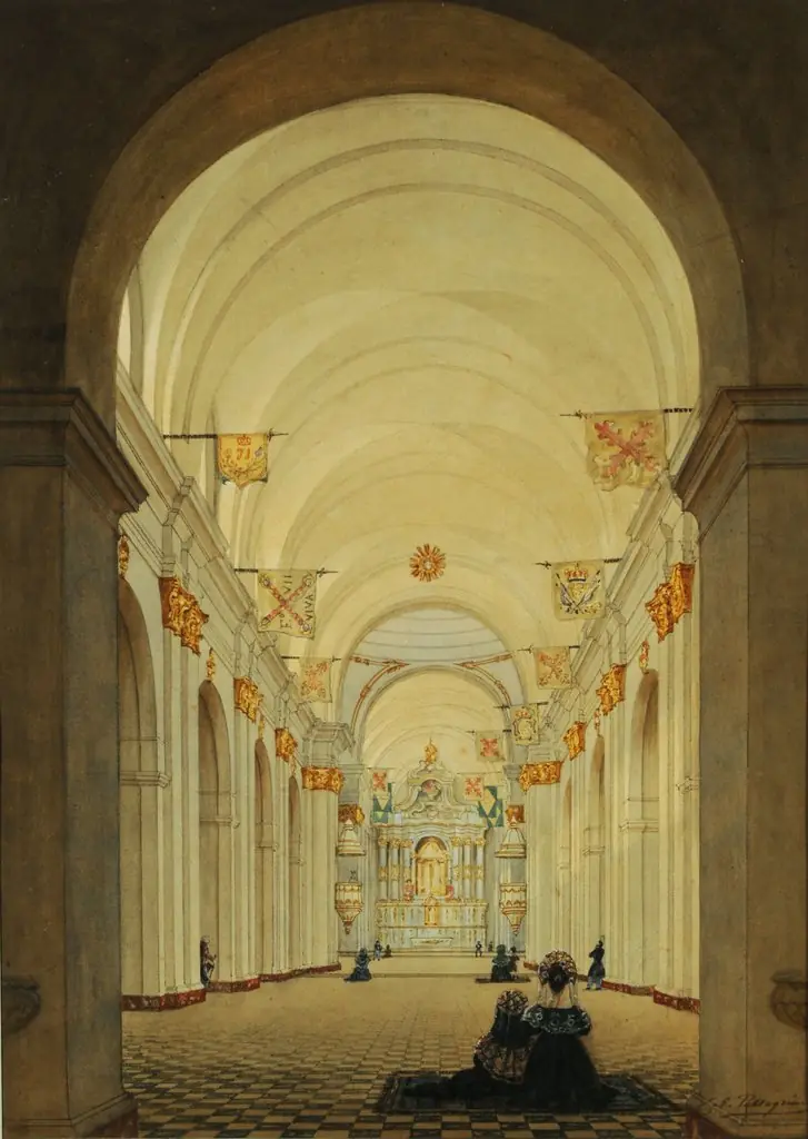Interior of the Cathedral of Buenos Aires, by Charles Pellegrini