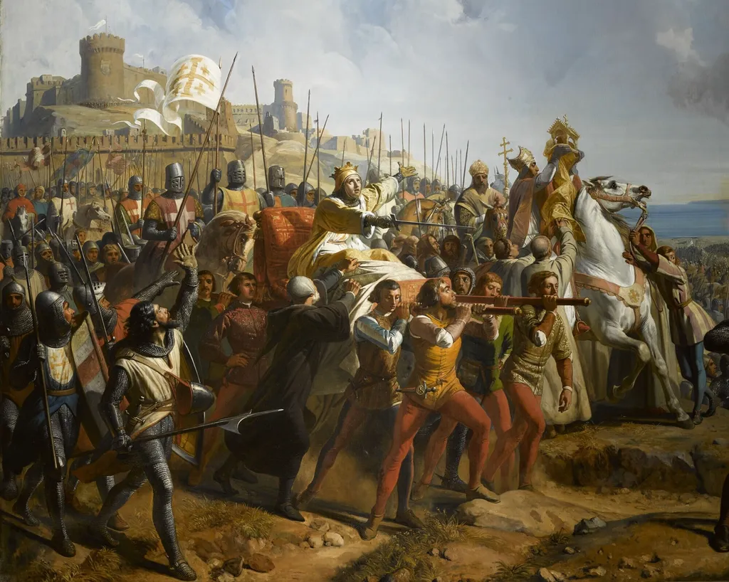 Battle of Ascalon, 18 November 1177, by Charles-Philippe Larivière, oil, 1842