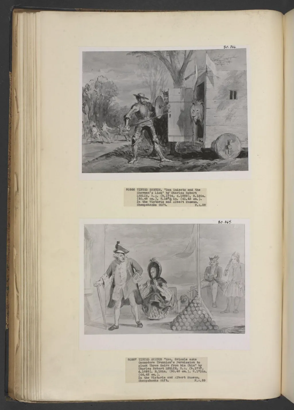 Don Quixote and the Lion, by Charles Robert Leslie, 1850