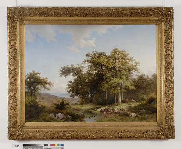 Souvenir of the Forest of Fontainebleau, by Charles Rochussen, oil, 1851