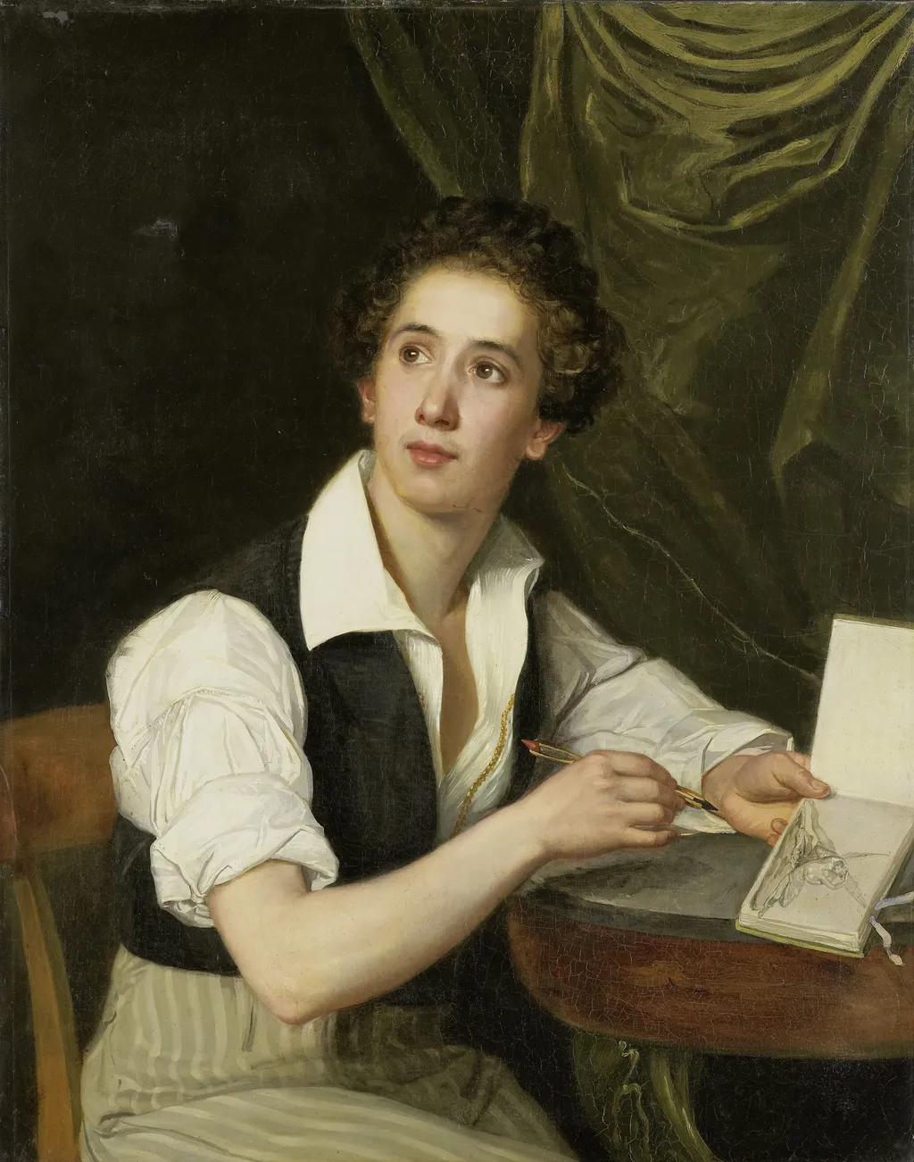 Self-Portrait, by Charles Saligo, oil, 1825