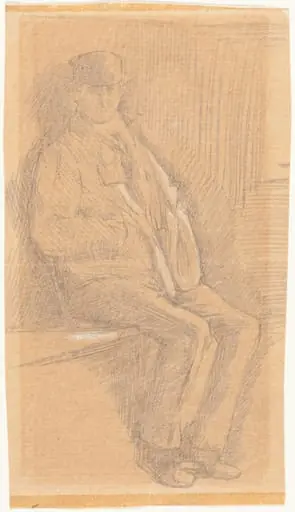 Seated Man, by Charles Samuel Keene