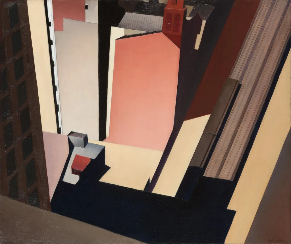 Church Street El, by Charles Sheeler, oil, 1920