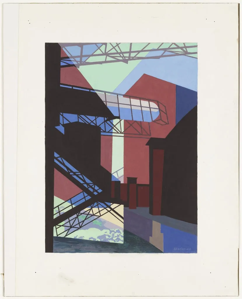 Untitled, by Charles Sheeler, gouache, 1949