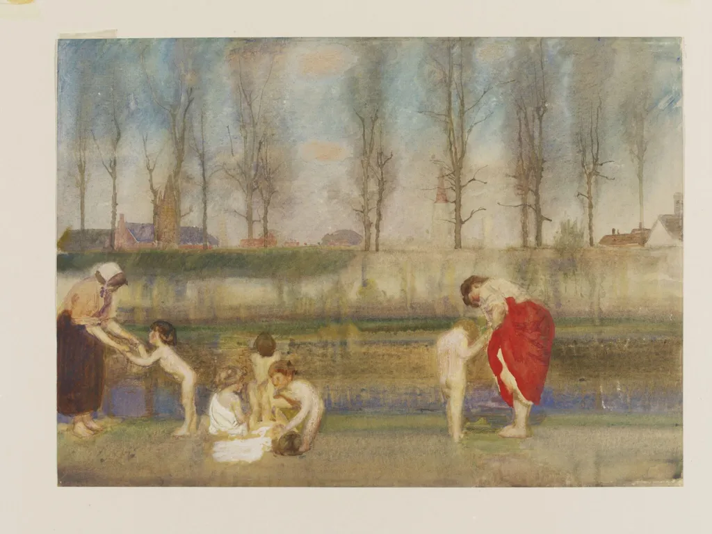 Bathing Party, by Charles Sims, watercolor, 1907