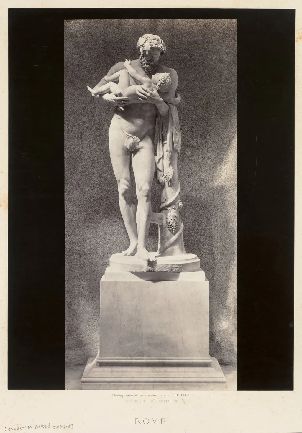 Silenus Holding the Child Dionysus, Louvre Museum, Paris, by Charles Soulier, 1864