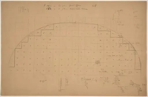Diagram of a Lunette [verso], by Charles Sprague Pearce