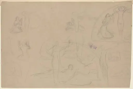 Studies for a Lunette [verso], by Charles Sprague Pearce