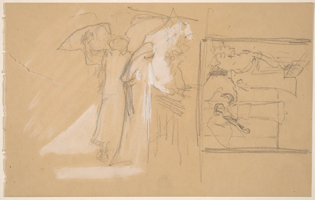 Studies for a Panel, by Charles Sprague Pearce, chalk, 1894