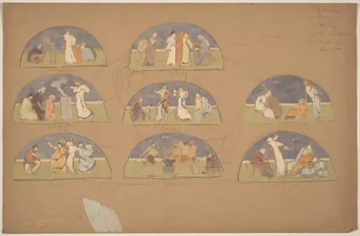 Studies for Lunettes, by Charles Sprague Pearce