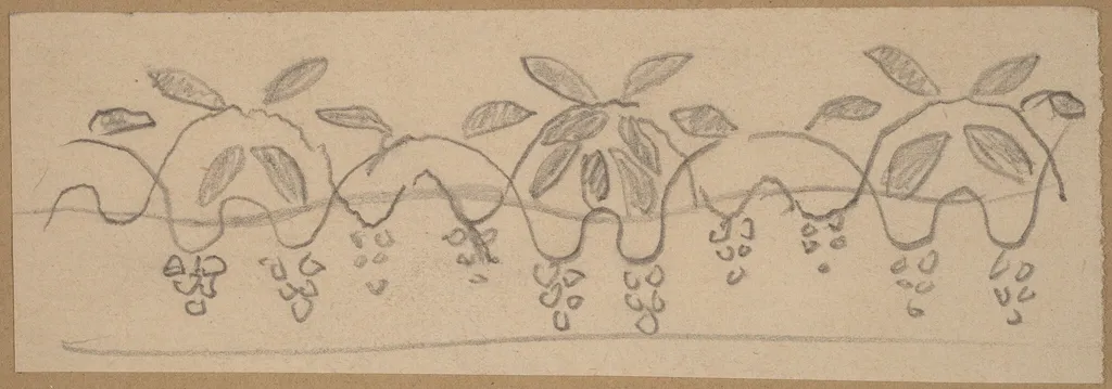 Study for a Border Design, by Charles Sprague Pearce, graphite, 1894