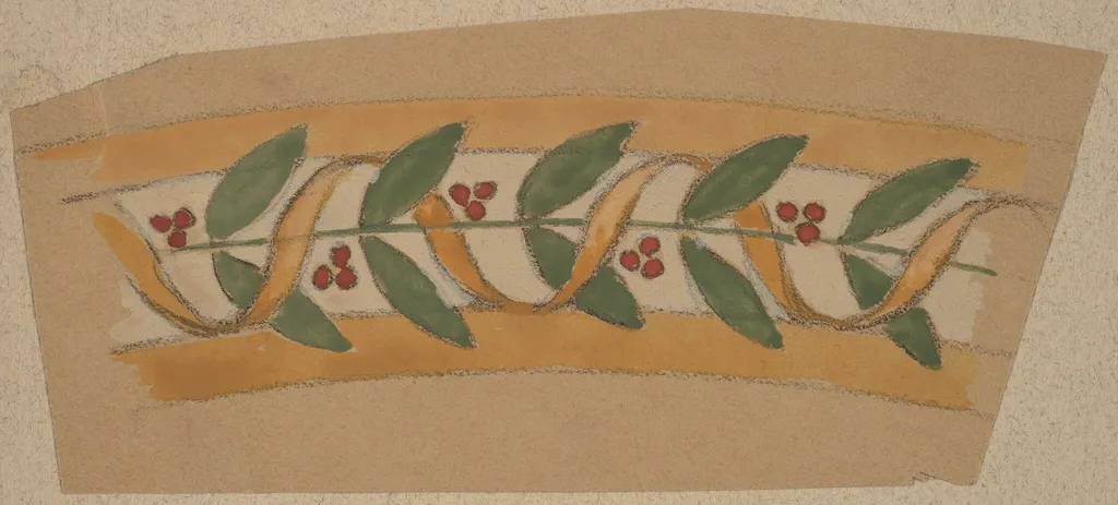 Study for a Border Design, by Charles Sprague Pearce, gouache, 1894