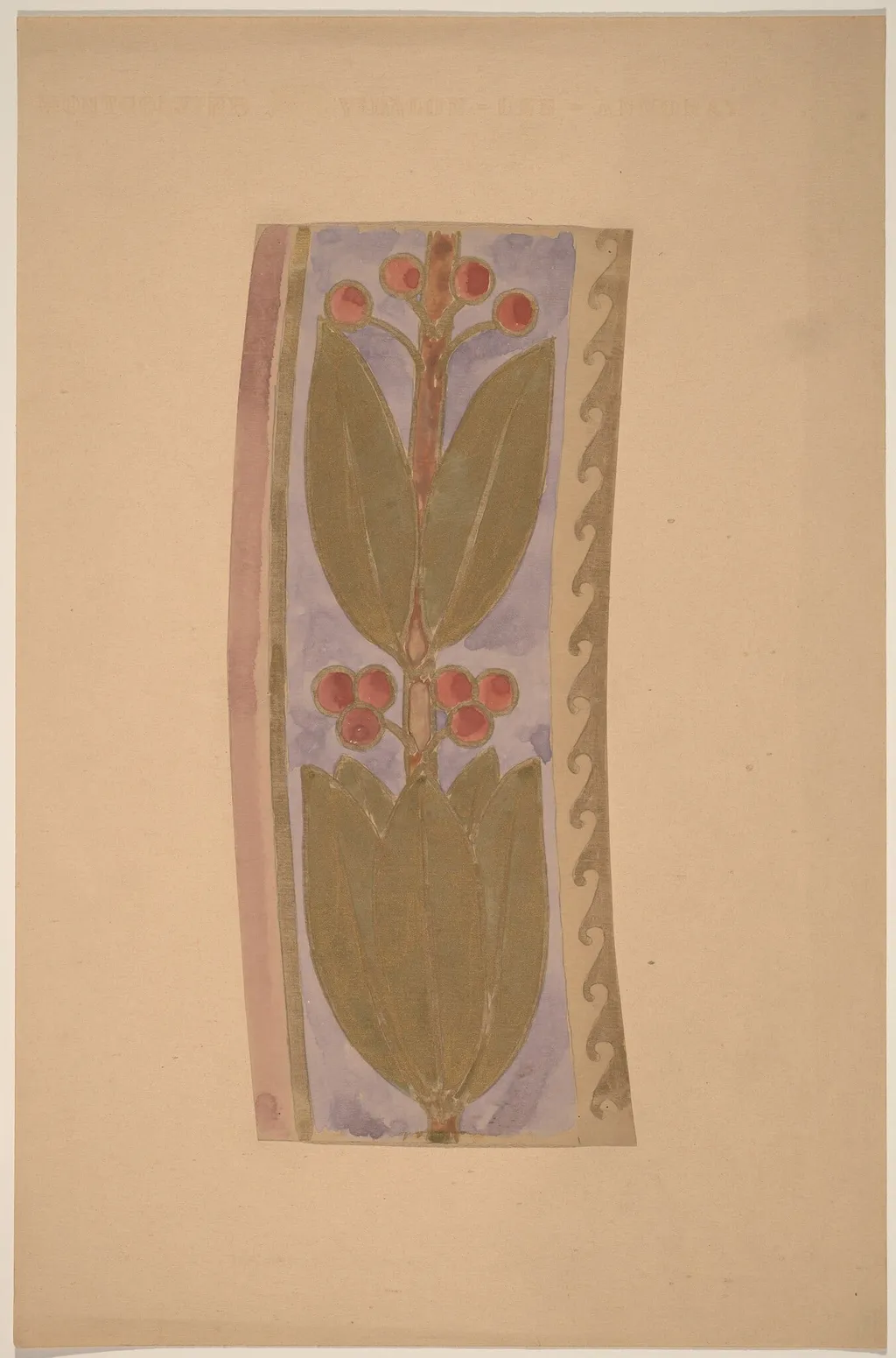 Study for a Border Design, by Charles Sprague Pearce, gouache, 1894
