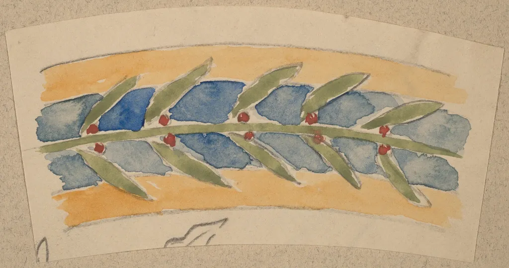 Study for a Border Design, by Charles Sprague Pearce, gouache, 1894