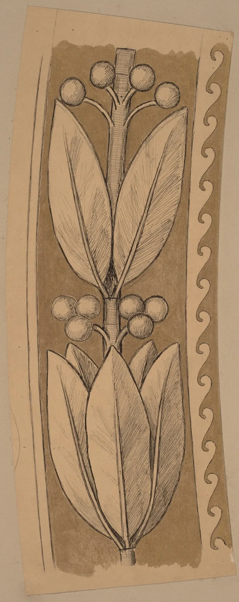 Study for a Border Design, by Charles Sprague Pearce, ink, 1894