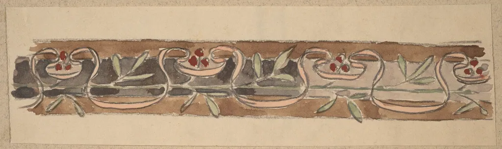 Study for a Border Design, by Charles Sprague Pearce, gouache, 1894