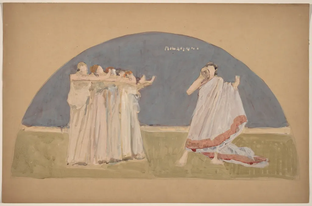 Study for a Lunette, by Charles Sprague Pearce, gouache, 1894
