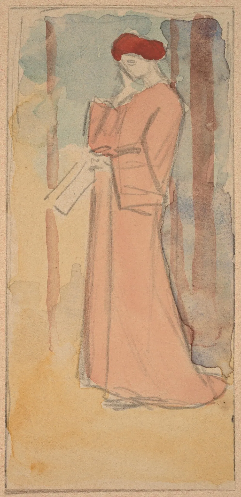 Study for a Panel, by Charles Sprague Pearce, graphite, 1894