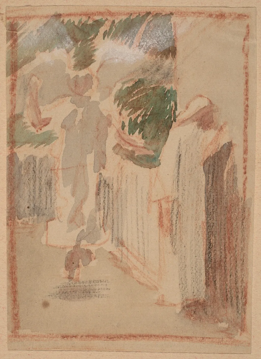 Study for a Panel, by Charles Sprague Pearce, watercolor, 1894