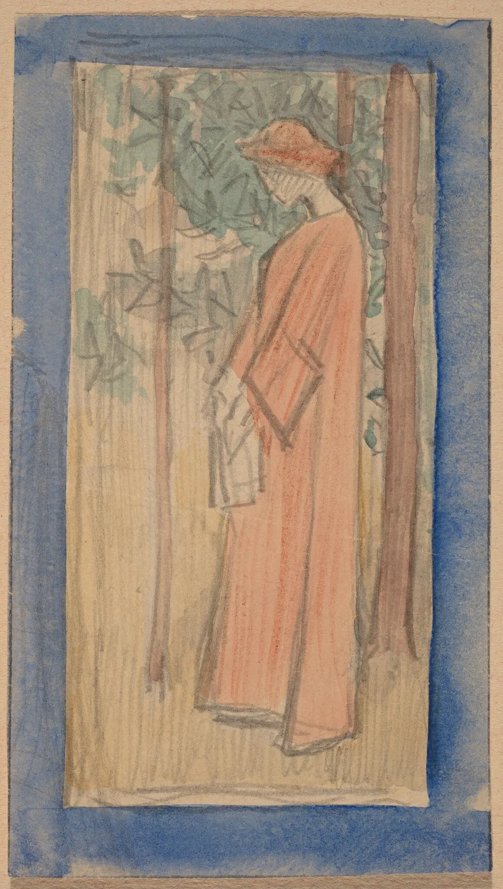 Study for a Panel, by Charles Sprague Pearce, graphite, 1894