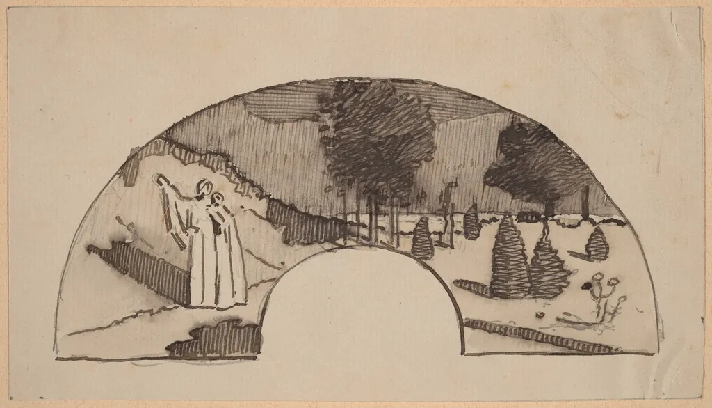 Study for an Archway, by Charles Sprague Pearce, ink, 1894