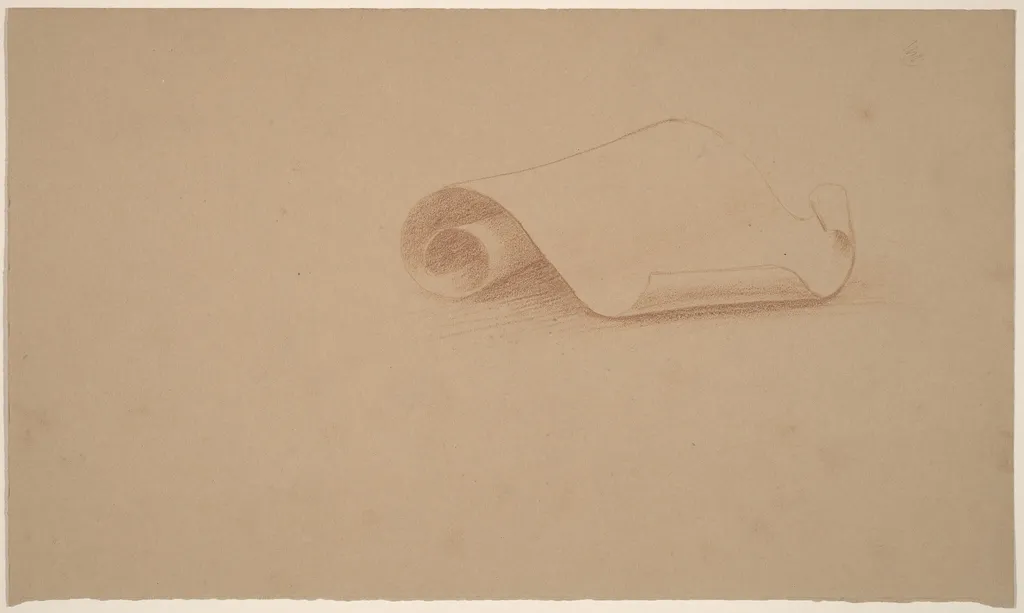 Study of a Scroll, by Charles Sprague Pearce, graphite, 1894