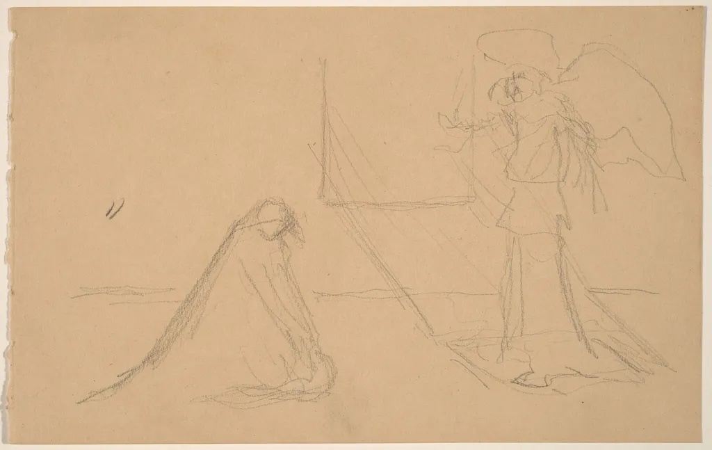 Study of Figures, by Charles Sprague Pearce, graphite, 1894