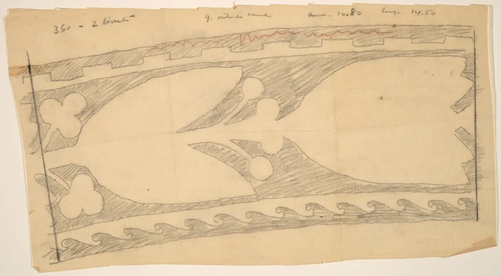 Tracing of a Border Design, by Charles Sprague Pearce, graphite, 1894