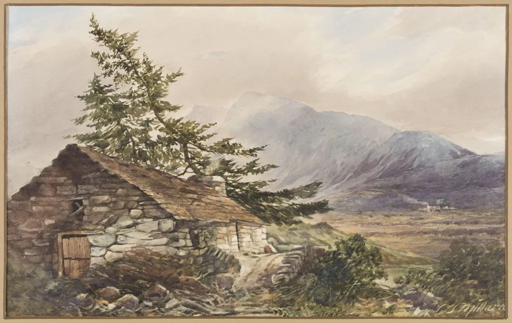 Cottage near Capel Curig, by Charles Stuart Millard, watercolor, 1862