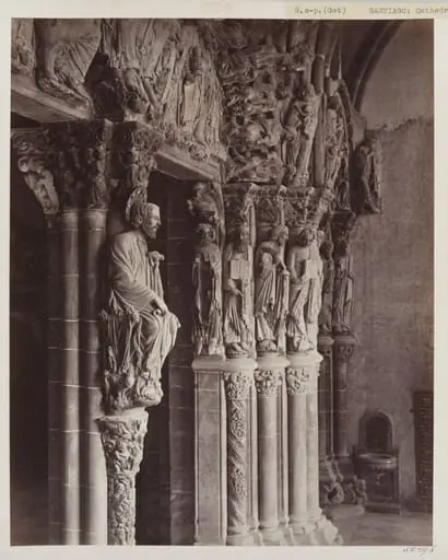Cathedral, Santiago, Spain, Portico de la Gloria, details of Doorway (No.2), by Charles Thurston Thompson