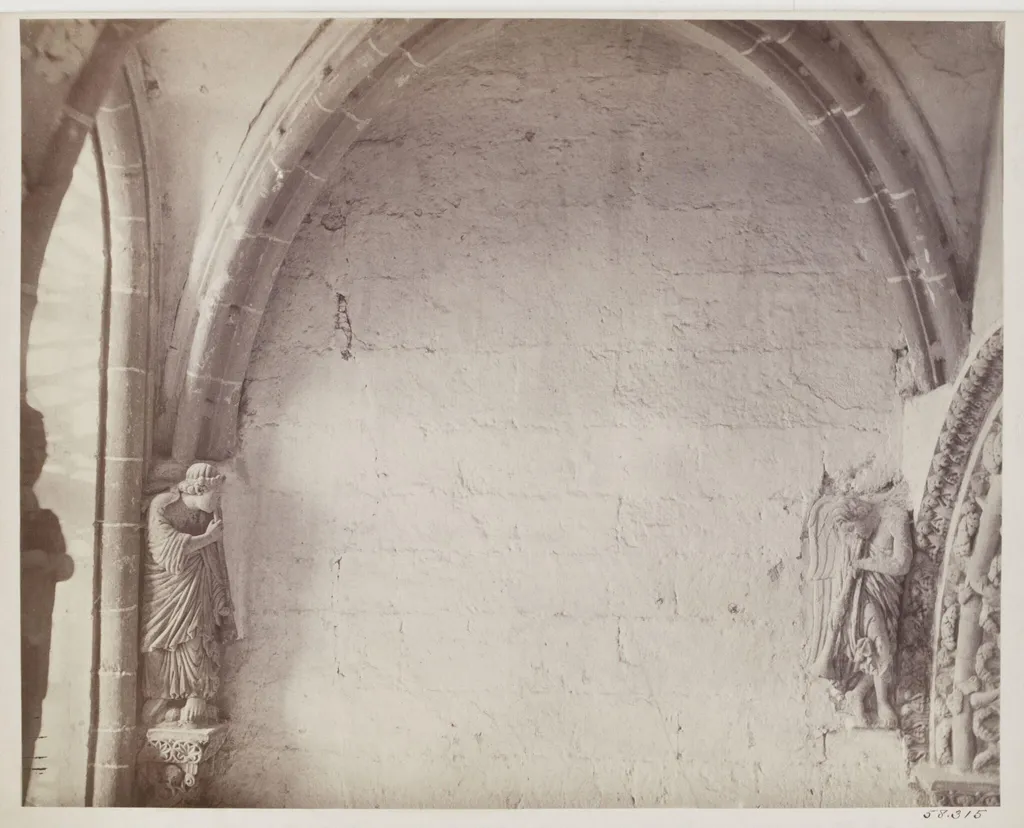 Cathedral, Santiago, Spain, Portico de la Gloria, Sculpture on North wall, by Charles Thurston Thompson, photographic, 1867