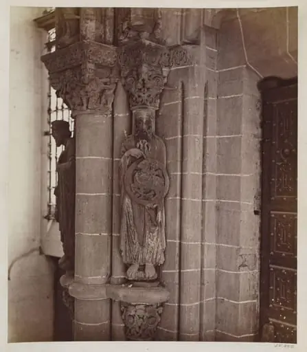 Cathedral, Santiago, Spain, Portico de la Gloria, Sculpture on pier, by Charles Thurston Thompson