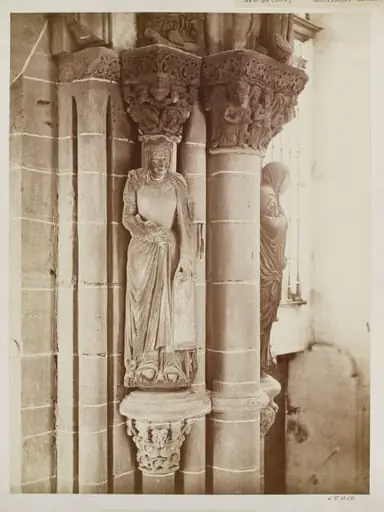 Cathedral, Santiago, Spain, Portico de la Gloria, Sculpture on responding pier, by Charles Thurston Thompson