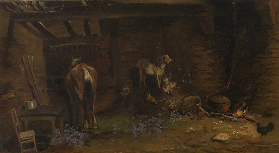 Interior view at Houffalize, by Charles Tschaggeny, oil, 1840