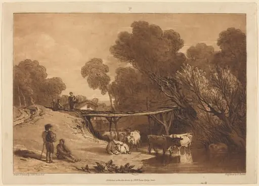 Bridge and Cows, by Charles Turner