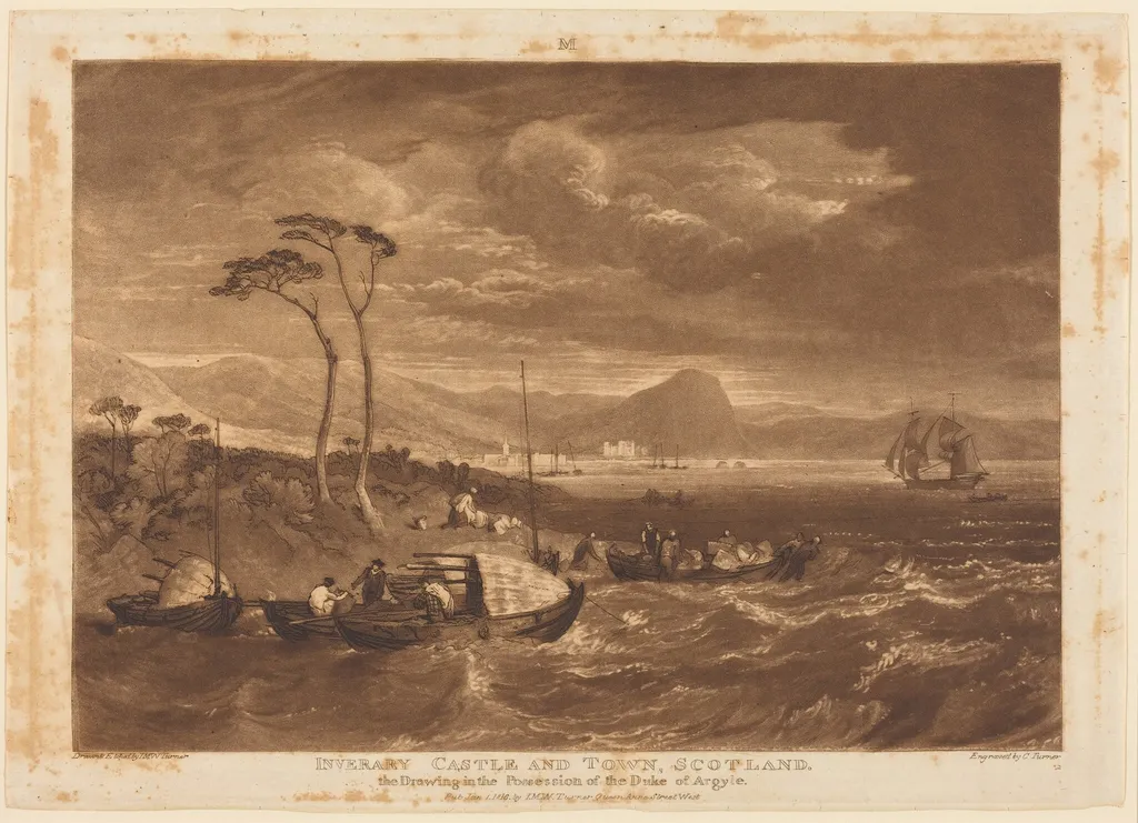 Inverary Castle and Town, by Charles Turner, ink, 1816