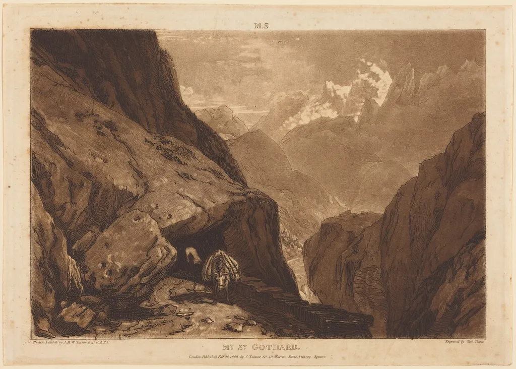 Mt. Saint Gothard, by Charles Turner, ink, 1808