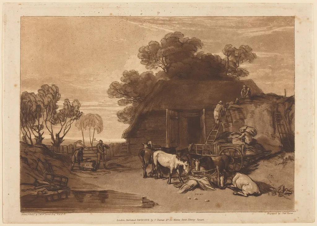 The Straw Yard, by Charles Turner, ink, 1808