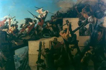 Godefroid de Bouillon during the assault on Jerusalem, by Charles Verlat