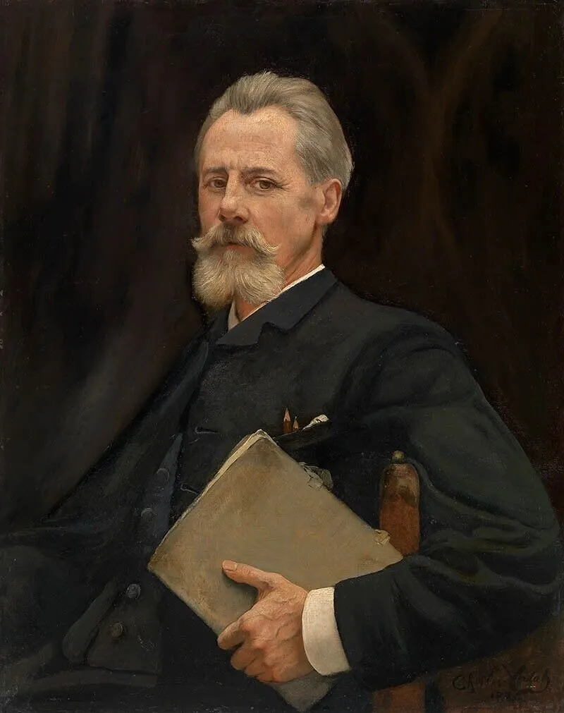 Portrait of the painter Louis Derickx, by Charles Verlat, oil
