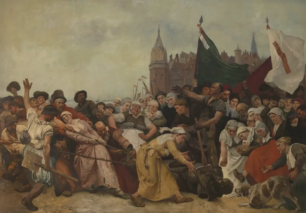 The Shattered Statue of the Duke of Alva Being Dragged Through the Streets, by Charles Verlat