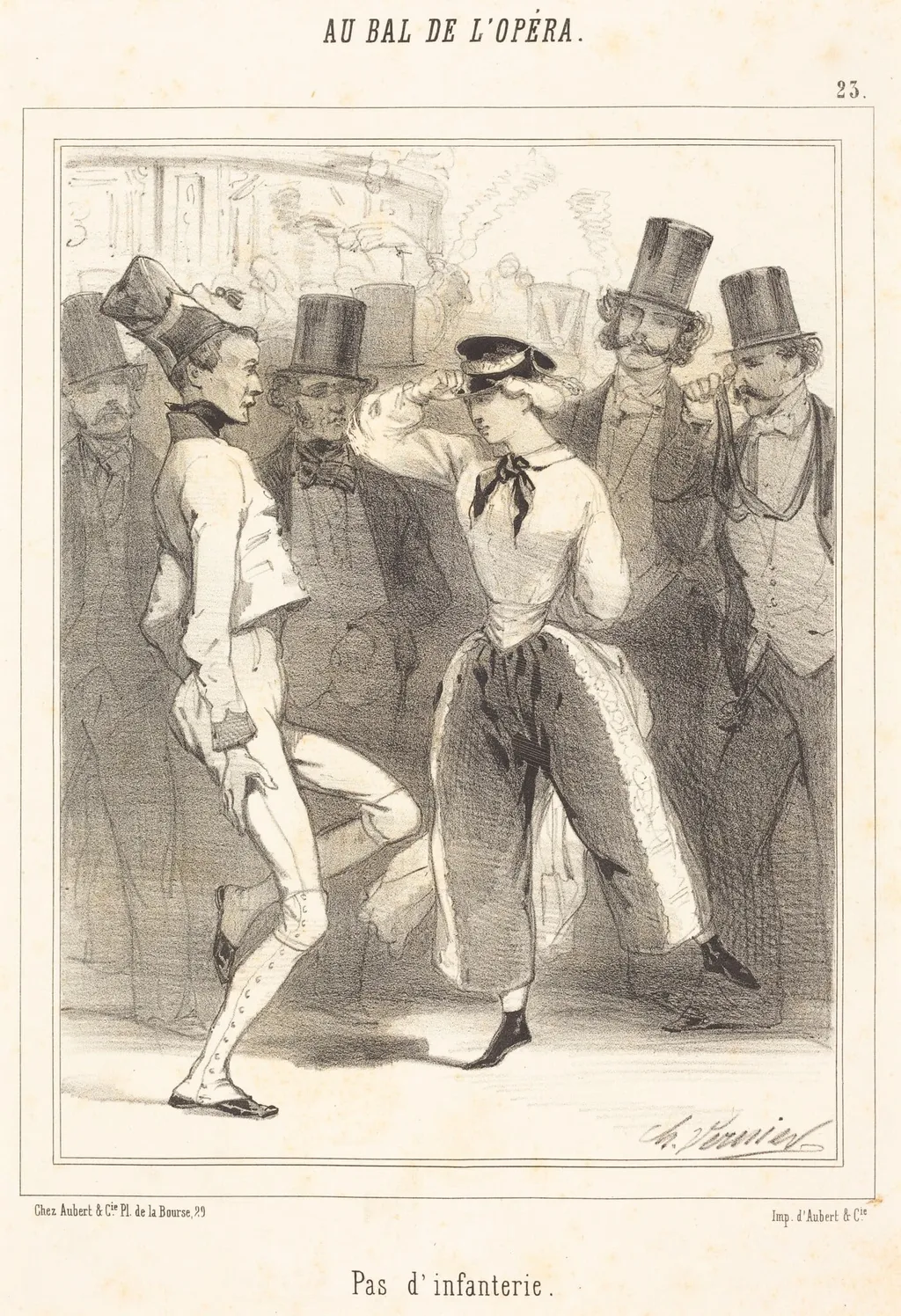 Pas d'Infanterie, by Charles Vernier, ink, 1859