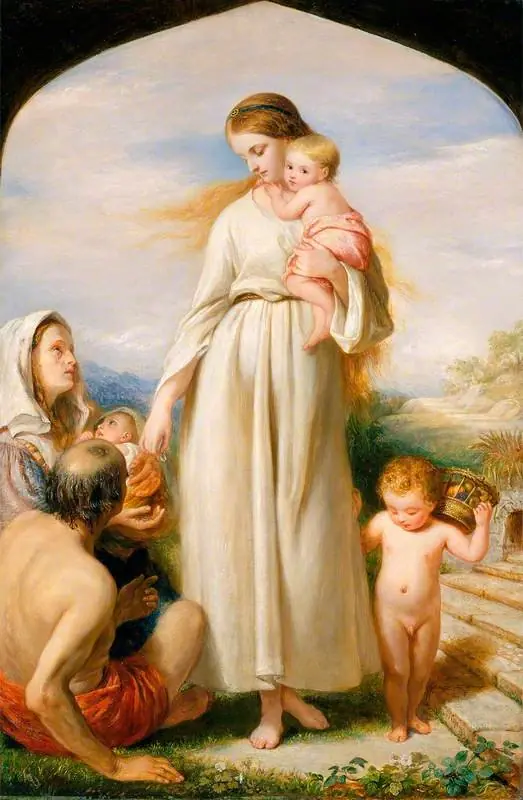 Almsgiving, by Charles West Cope