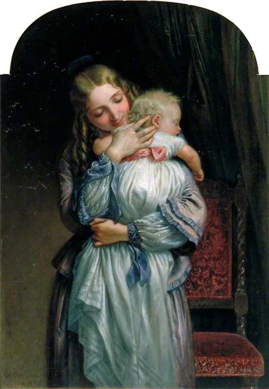 Mother and Child, by Charles West Cope, unspecified, 1852